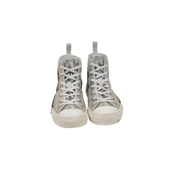 Dior Mens B23 High Top Sneakers Size EU42 US9 Black White Oblique Logo Trainers - Picture 2 of 10